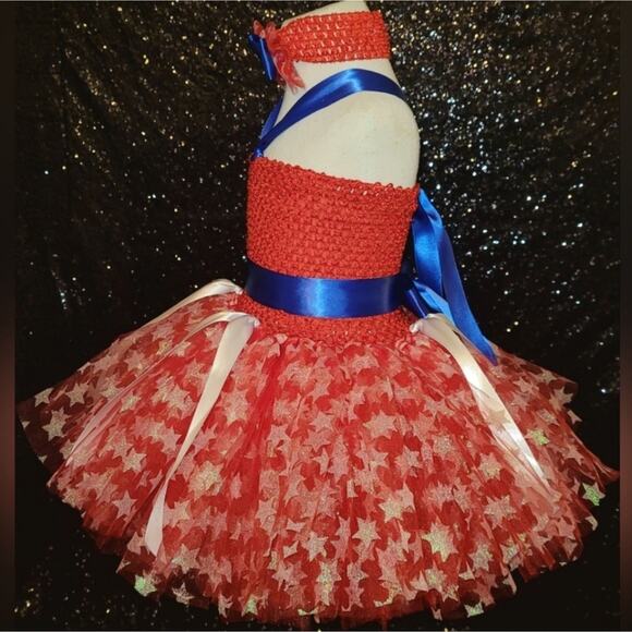 BLACK FRIDAY SALE - Kids TuTu Dress And Headband Set Size 4T - 6 - Picture 3 of 7